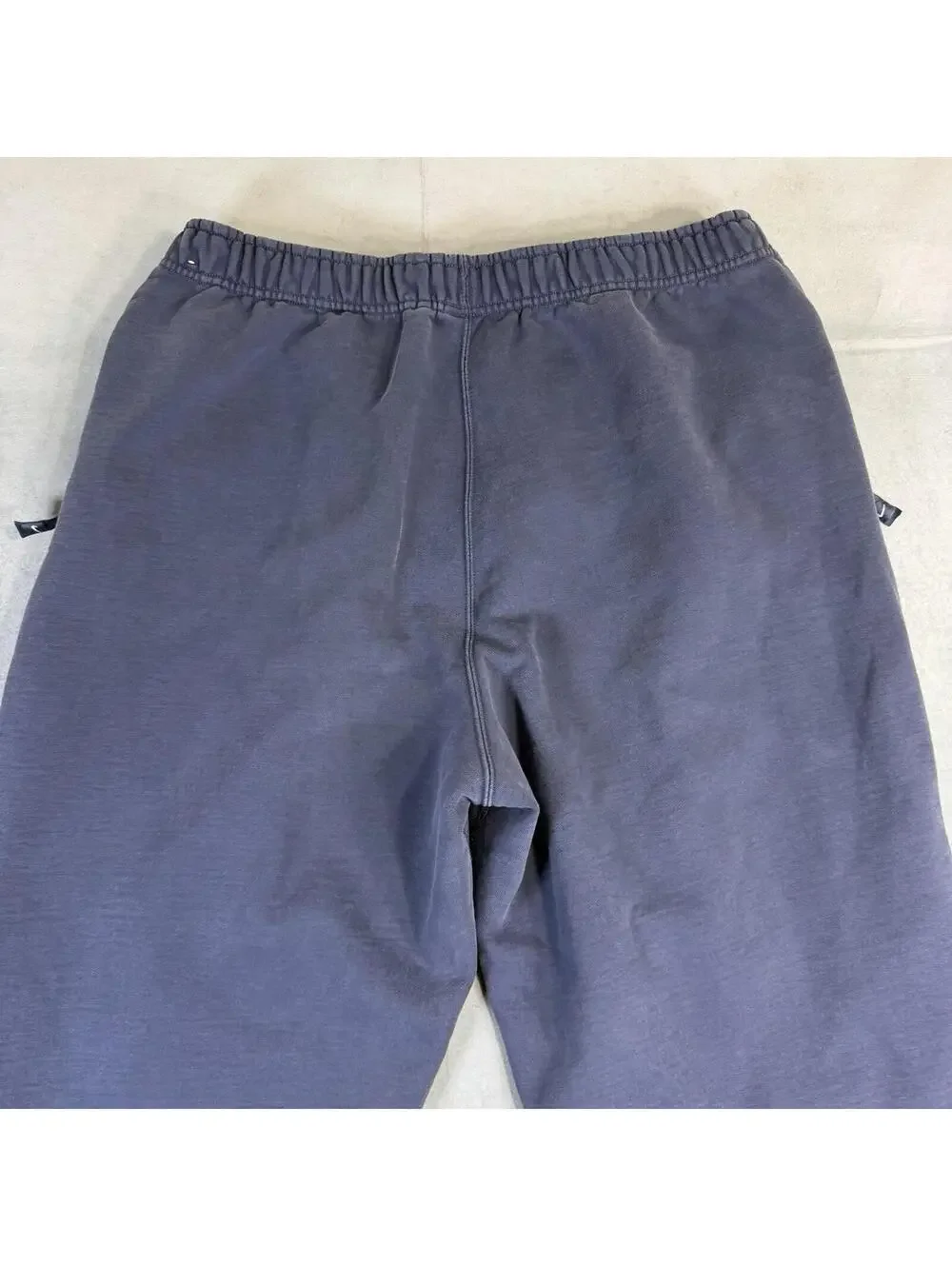 Nike Solo Swoosh Fleece Sweatpants Mens XXL Navy Blue Open Hem Heavy Fleece